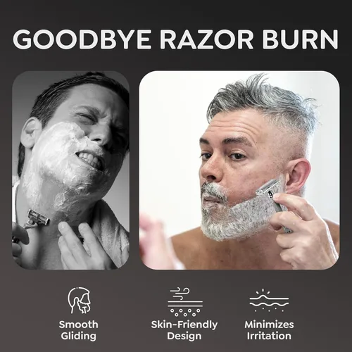 Vista 4 de Parker 99R Chrome Long Handle Heavyweight Butterfly Open Double Edge Safety Razor for Men 5 Parker Premium Platinum Double Edge Razor Blades