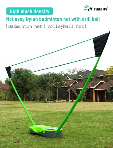 Vista 5 de Portable Badminton Net Set,Folding Volleyball Badminton Net,4 Professional Graphite Badminton Racket,8 Racket Grip Tape,4 Shuttlecocks,Family