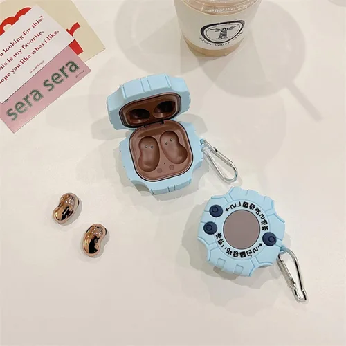 Vista 4 de Compatible con Samsung Galaxy Buds FE (2023)/Buds2 Pro (2022)/Buds Live(2020)/Buds Pro (2021)/Buds 2 (2021) Caja de carga, bonita funda de silicona