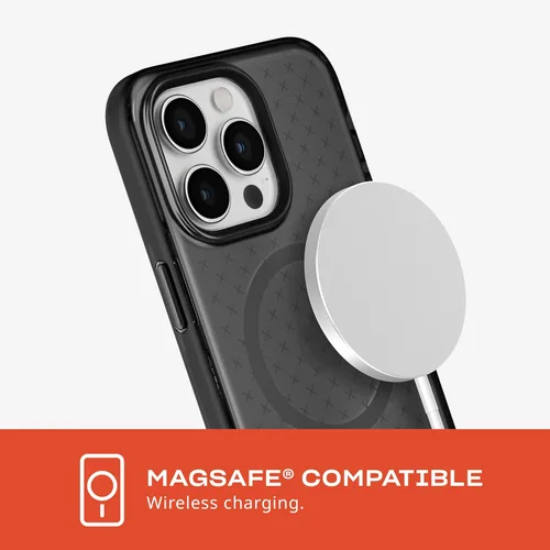 Vista 5 de Tech21 Evo Check - Funda para iPhone 15 Pro Max, compatible con MagSafe, funda de protección contra impactos, color ahumado/negro