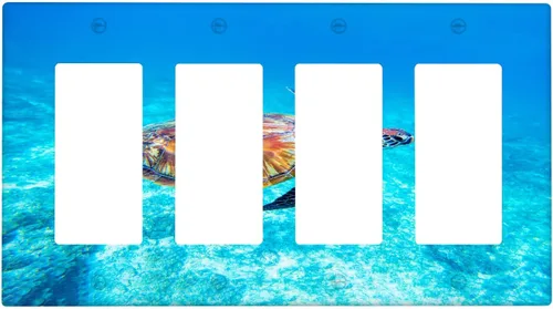 Vista 13 de Baby Turtle - Cubierta decorativa de pared para interruptor de luz de palanca de 1 banda, lindas tortugas subacuáticas, placa frontal eléctrica