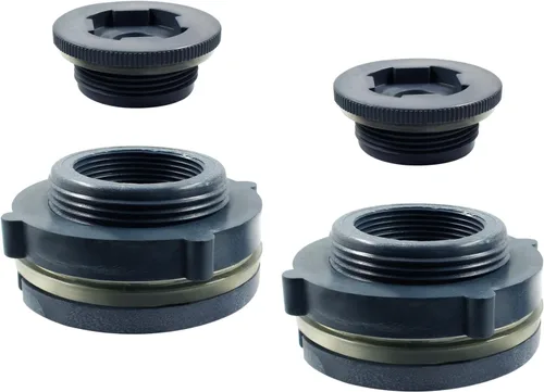Vista 17 de 2 piezas Accesorio de Mamparo de PVC NPT1, Conector de Tanque de Agua de Plástico de 1 Pulgada Roscado Pasante, Accesorios de Tubería Pasante