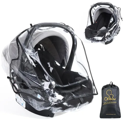 Vista 9 de Funda universal de lluvia para asiento de automóvil, protector contra la intemperie para asiento de automóvil infantil con bolsa de almacenamiento