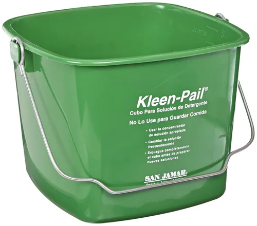 Vista 5 de San Jamar Kleen-Pail® - Cubo de limpieza de plástico, 3 cuartos de galón, color rojo