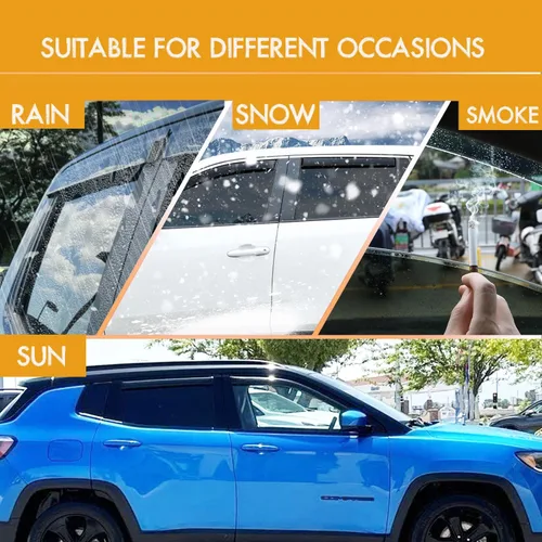 Vista 3 de Viseras laterales para ventana, protectores de lluvia, deflectores de ventilación compatibles con Toyota RAV4 2013-2018, deflector de ventilación