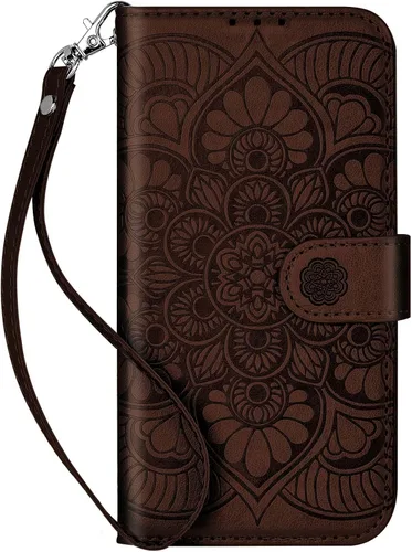 Vista 13 de Funda tipo cartera para iPhone 13 Mini, [bloqueo RFID] Funda protectora de piel sintética con ranura para tarjetas y bolsillo para efectivo para Azul