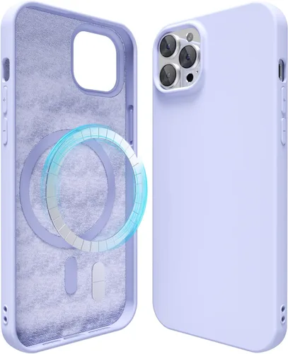 Vista 190 de oakxco Funda de silicona para iPhone 12 Pro Max, magnética, compatible con carga inalámbrica Magsafe, cubierta protectora de goma suave y delgada