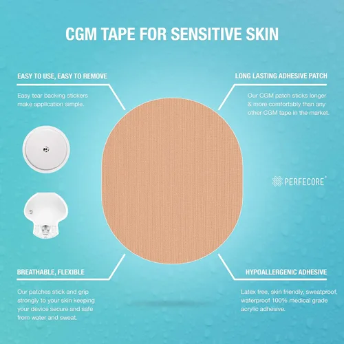 Vista 3 de Parches adhesivos compatibles con Freestyle Libre Enlite Guardian (paquete de 30) – Impermeable, a prueba de sudor, cinta de cubierta de sensor