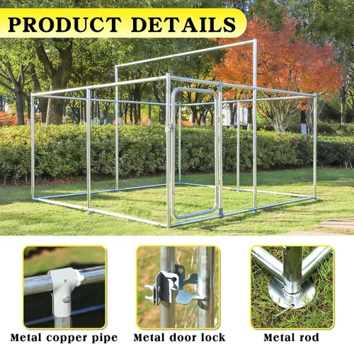 Vista 3 de LEISU Jaula de perro resistente al aire libre para mascotas, casa de alambre con cubierta resistente al agua para patio trasero o delantero