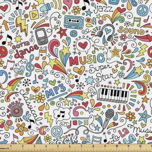 Vista 116 de Lunarable Tela de superhéroe de The Yard, expresiones retro de cómics humor, caricatura, Scream Crash Pow, tela de microfibra para artes y Amarillo