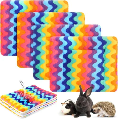 Vista 18 de Haull 4 piezas de ropa de cama impermeable de conejillo de indias, cama de conejillo de indias, forro suave para jaula de conejo, perro, tapete