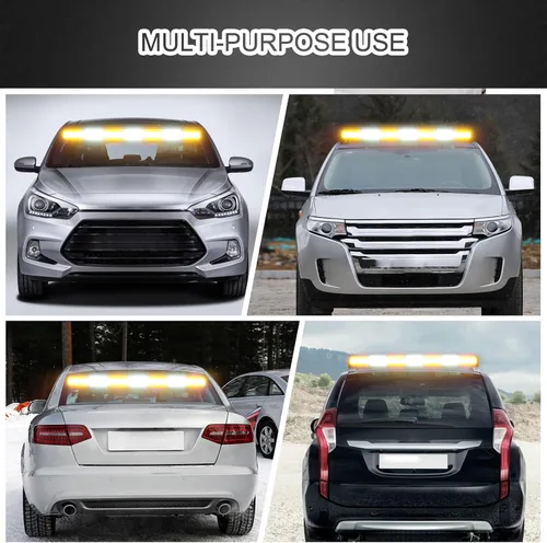 Vista 8 de Barra de Luz de Asesor de Tráfico de 32 Pulgadas, Advertencia de Emergencia, Luces LED Estroboscópicas, 13 Patrones de Intermitencia, Montaje