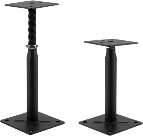 Vista 8 de Paquete de 2 gatos de soporte ajustables para el piso, base de cubierta, estabilizador de escalones de RV, mini gato de tornillo - poste de 4 a 7