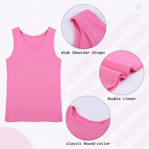 Vista 3 de Cooraby 5 piezas de camisetas sin mangas de baile para niñas, espalda cruzada, para ballet, gimnasia, ropa de baile