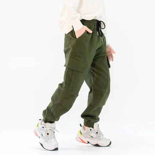 Vista 5 de MINI PANDA Pantalones cargo para niños, Husky con cintura ajustable, talla 6-16