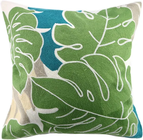 Vista 25 de Fundas de almohada con bordado de girasoles de 18 x 18 pulgadas, 4 fundas de cojín decorativas florales 100% algodón, decoración del hogar, flores