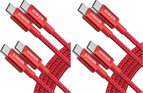 Vista 6 de Cable USB C a USB C de Anker, Cable de Carga Rápida Type-C de 60W (1 pie, paquete de 2) para iPhone Serie 17, iPad mini 6 y Más (Negro)