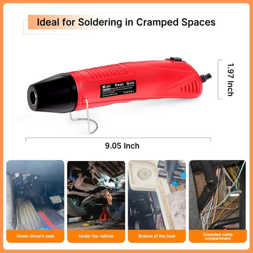 Vista 4 de Kit definitivo todo en uno de conectores de alambre de sellado con soldadura termorretráctil – pelacables, pistola de calor, Kuject 2000PCS