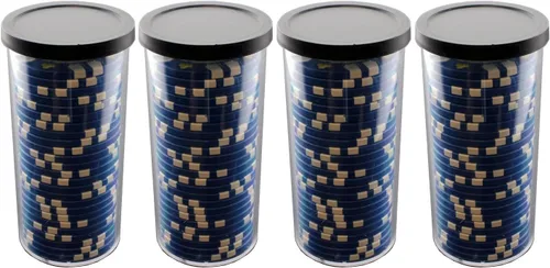 Versa Games Tubo de almacenamiento de fichas de póquer de 25 piezas - Juego de 4 piezas, Claro