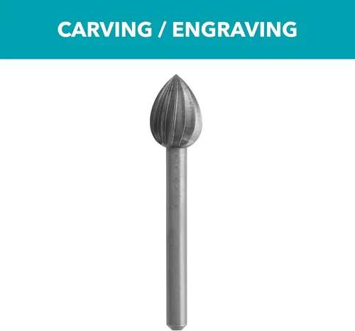 Vista 2 de Dremel 124 - Accesorio para herramienta giratoria con punta de tallado - Perfecto para madera, plástico y metales blandos, gris