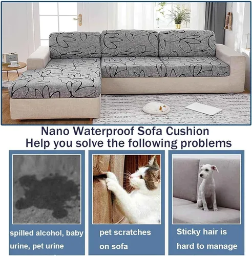 Vista 5 de Fundas de cojín para sofá seccional en forma de L, funda elástica para sofá con diván, protector de muebles para sala de estar, fundas elásticas #1