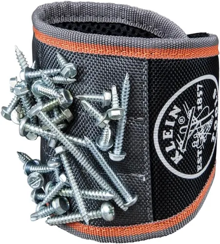 Vista 8 de Klein Tools 55895 - Pulsera magnética Tradesman Pro Tool para conectores de alambre, tornillos, clavos, brocas, con malla transpirable