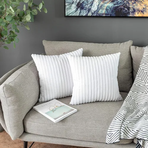 Vista 117 de UGASA - Juego de 2 fundas de almohada de terciopelo a rayas, funda decorativa para cojín con cremallera oculta para el hogar, sofá, dormitorio