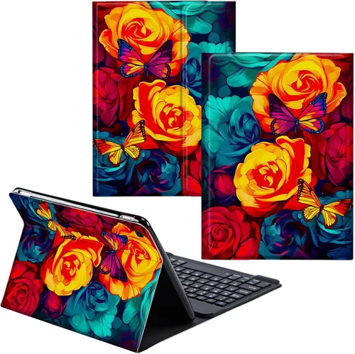 Vista 80 de Para Samsung Galaxy Tab S6 Lite Funda 2022/2020 Teclado Inalámbrico Desmontable Y Cubierta De Soporte De Cuero PU Funda Protectora Para Samsung
