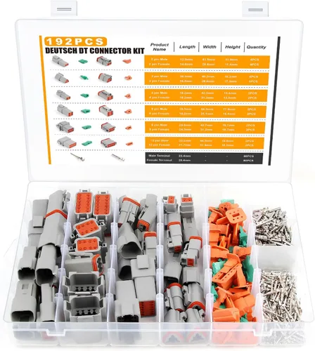 Vista 8 de 96 piezas de kit de conectores Deutsch 2 3 4 6 8 12 pines Conector tamaño 16 Serie DT Conectores eléctricos impermeables para vehículos 14-22AWG