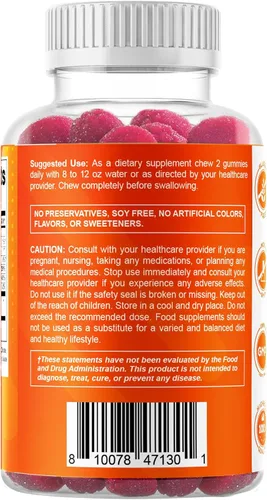 Vista 9 de Vitamatic Gomitas de zinc de 50 mg - 60 gomitas veganas - Sin gluten - Paquete de 2