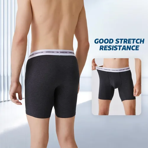 Vista 4 de BAMBOO COOL Men's Underwear Boxer Briefs 4 Pack Breathable Soft Underwear For Men