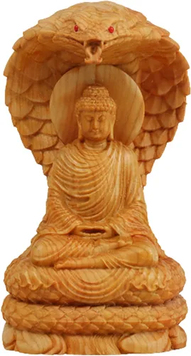 Estatua de Buda sentado de madera hecha a mano meditando escultura estatuilla decorativa decoración del hogar acento hecho a mano tradicional Marrón