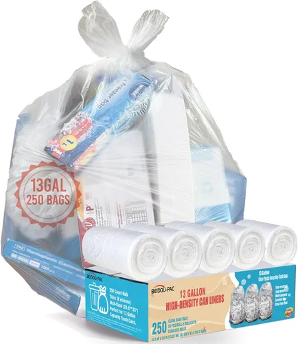 Vista 12 de BEIDOU-PAC Bolsas de basura de 2 a 4 galones, 400 unidades a granel, bolsas de reciclaje de plástico transparente, pequeñas bolsas de basura