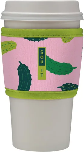 Vista 198 de Sok It HotSok Coffee & Tea - Funda de neopreno con aislamiento reutilizable (floral abstracto)