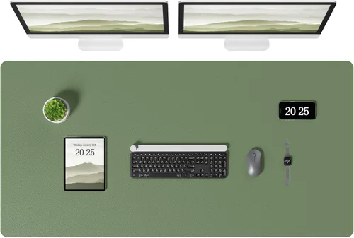 Vista 10 de Aothia Protector de Escritorio de Cuero - Alfombrilla Grande para Ratón, Alfombrilla de Oficina, Secante de Cuero PU Antideslizante, Almohadilla