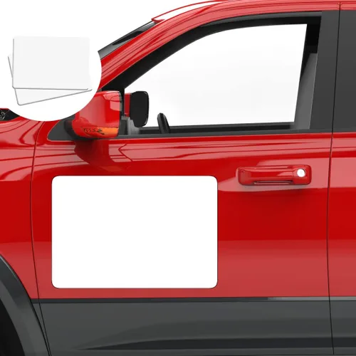 Vista 9 de Paquete de 2 calcomanías magnéticas para puerta de automóvil en blanco, letrero magnético para vehículo con esquinas redondeadas, imán perfecto