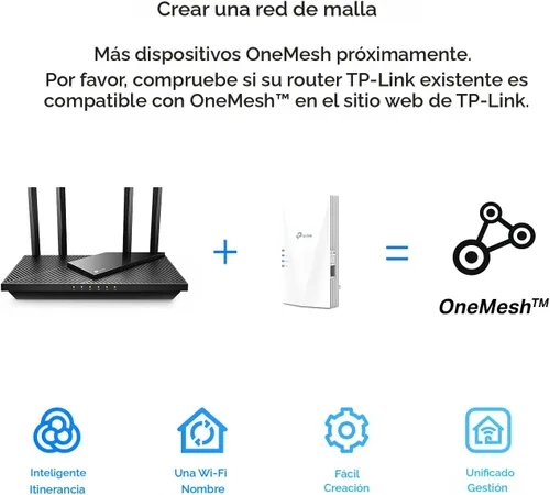 Vista 5 de TP-Link AX1500 Extensor WiFi Amplificador de Internet (RE500X), Extensor de Alcance WiFi 6 Cubre hasta 1500 pies cuadrados y 25 dispositivos, Banda
