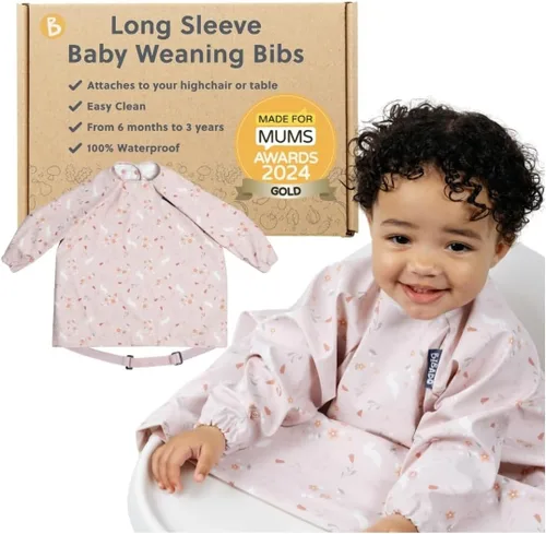 Vista 17 de BIBaDO - Baberos de manga larga para bebés - Bebés y niños pequeños de 6 a 36 meses - Babero de destete LED para bebés - Fácil de limpiar, suave e
