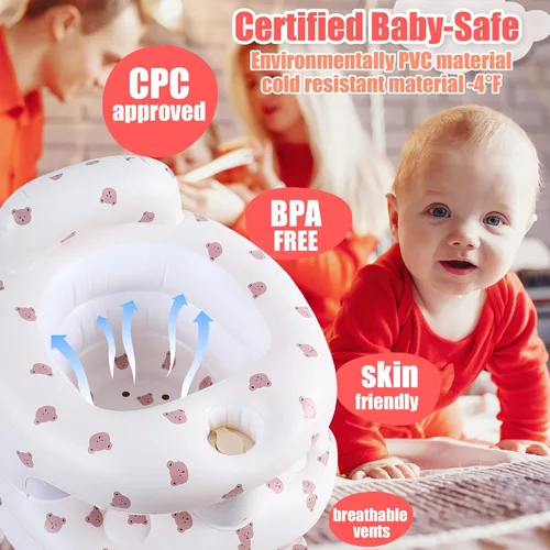 Vista 4 de Asiento inflable mejorado para bebé para bebés de 3 a 36 meses, silla inflable para bebé Sit Me Up asiento de piso para bebé, asientos para bebé