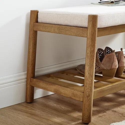 Vista 12 de Banco de entrada tapizado, banco de dormitorio para el extremo de la cama, banco de comedor con asiento acolchado para cocina, sala de estar, banco