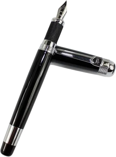 Vista 4 de Gullor Pluma estilográfica avanzada Jinhao 189 Noblest Negro 18kgp Punta Media