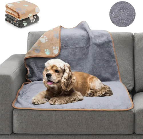 Vista 17 de YUEPET Mantas impermeables para perros, paquete de 2 mantas lavables para perros para cama, sofá, protector de vellón de franela para cachorros