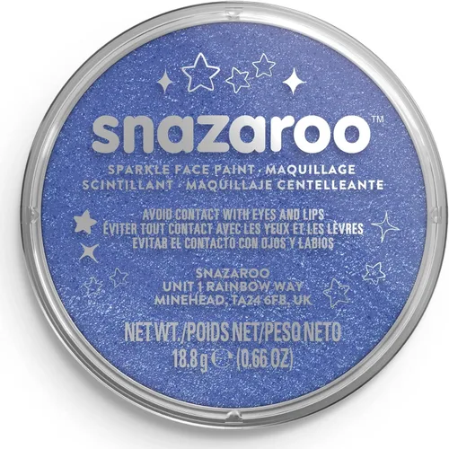 Vista 5 de Snazaroo Sparkle - Pintura para rostro y cuerpo, olla de 18,8 g (0,66 oz), color azul brillante