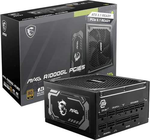 Vista 17 de MSI MAG A650GL, fuente de alimentación para juegos compacta totalmente modular de 650W, 80+ Gold, PSU ATX, garantía de 10 años