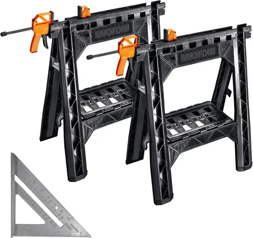 Vista 13 de WORX Pegasus mesa de trabajo multifunción y Sawhorse con abrazaderas rápidas y tenazas de sujeción - WX051