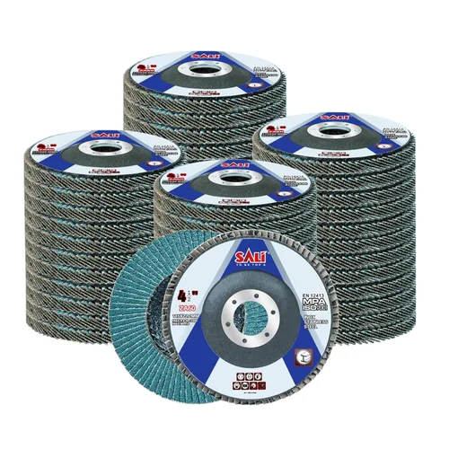 Vista 9 de Sali Paquete de 10 Discos de Láminas de Circonia Grano 40 de 4.5" x 7/8 Pulgadas Disco de Lijado Tipo Bisel #29 Grado Premium e Industrial Rueda