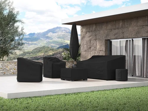 Vista 4 de Covermates Funda para sofá de patio al aire libre, poliéster resistente, resistente a la intemperie, dobladillo con cordón, fundas para asientos