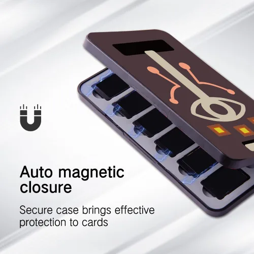 Vista 5 de PERFECTSIGHT Cute Game Card Case for Nintendo SwitchSwitch LiteOLED, 24 Game Holder Cartridge Case for Game Cards and 24 SD Cards, Kawaii Portable