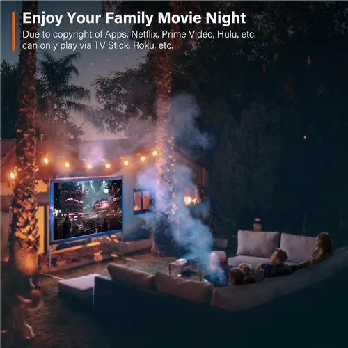 Vista 6 de Mini proyector, VOPLLS 1080P Full HD compatible con proyector de video, proyector de cine en casa portátil al aire libre, zoom del 50%, compatible