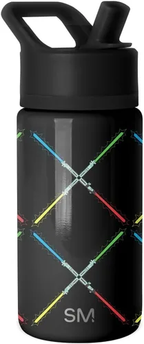 Vista 31 de Simple Modern - Botella de agua para niños de la colección Summit con tapa con pajilla DC Comics Batman 14 onzas, taza de acero inoxidable aislada